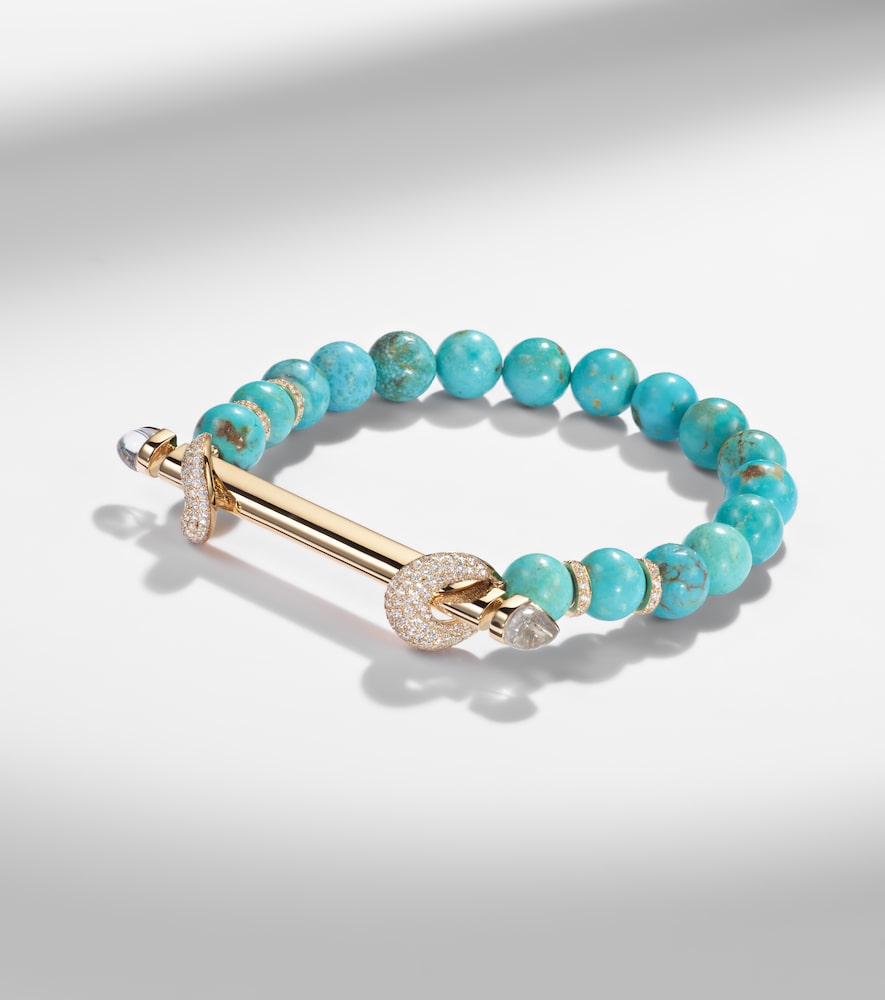 Chakra 18kt gold bracelet with gemstones