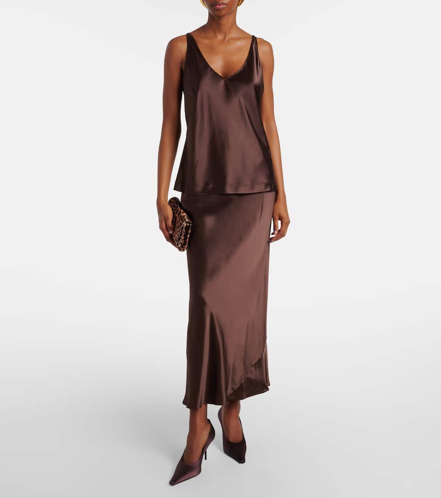 Sense of Shine silk satin slip skirt