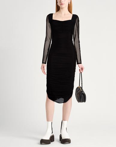 Woman Midi dress Black Size L Polyamide, Elastane