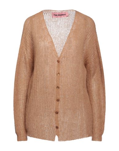 Pink Memories Woman Cardigan Camel Size 4 Acrylic, Mohair wool, Polyamide, Wool