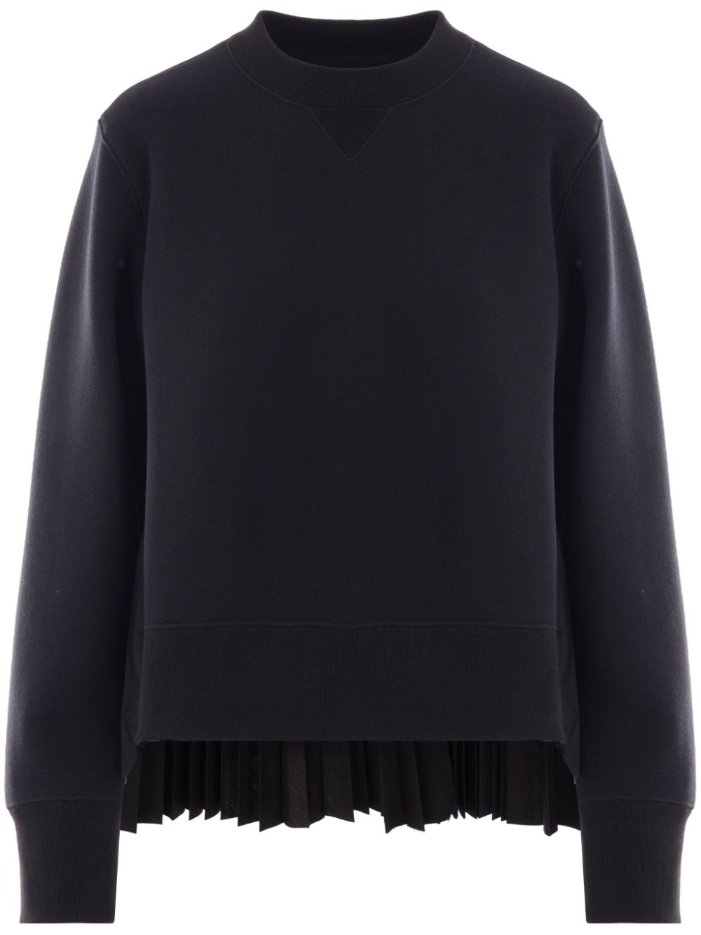 Panelled crew-neck sweatshirt - Black