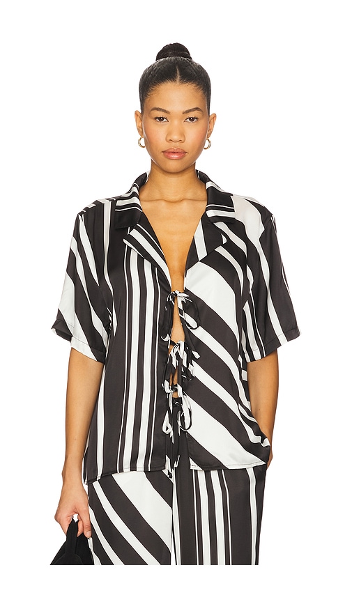 SNDYS Agnes Shirt in Black,White.  XXS. Also in L, M