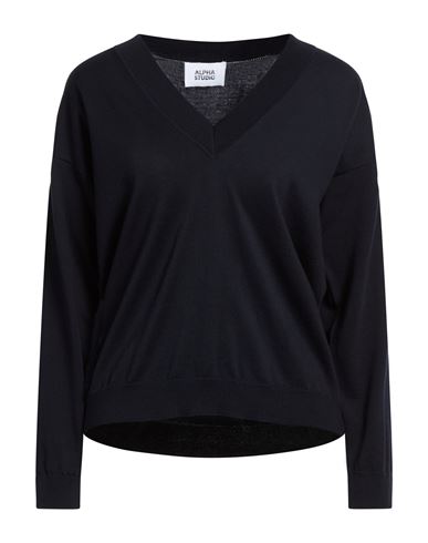 Woman Sweater Midnight blue Size 6 Cotton
