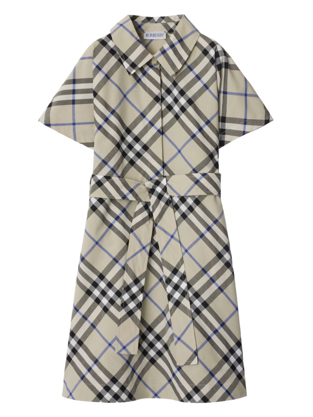 Checked cotton shirtdress - Grey