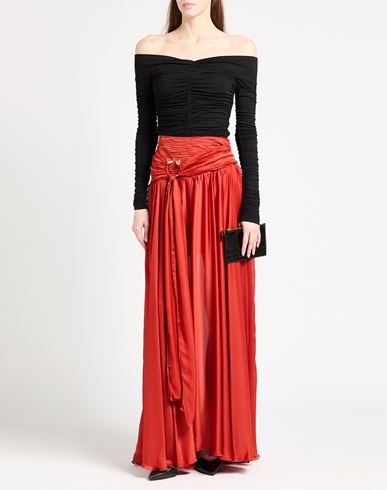 Woman Maxi skirt Rust Size 8 Polyamide