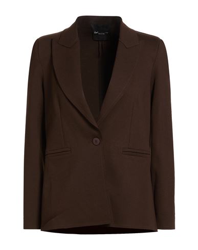 Woman Blazer Chocolate brown Size XXL Viscose, Polyamide, Elastane