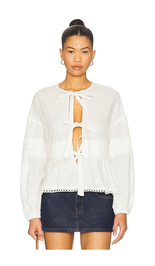 SNDYS Siggie Blouse in White.  XS. Also in L, M