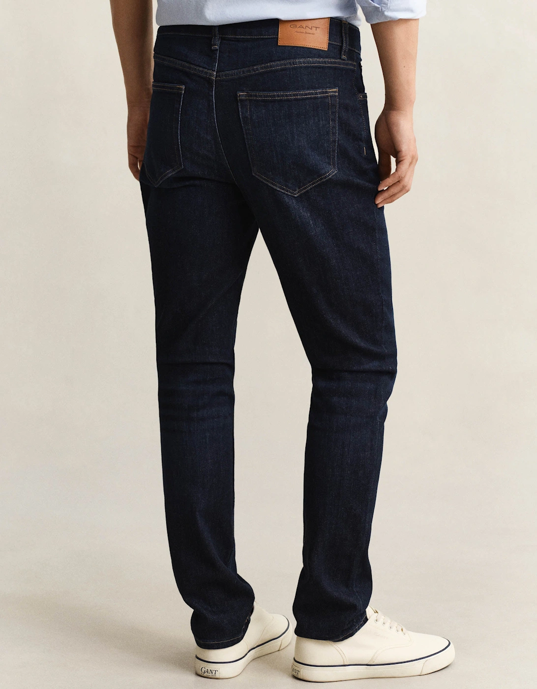 Men's GANT Mens Slim Fit Gant Jeans - 962 Dark Blue Broken In - Navy
