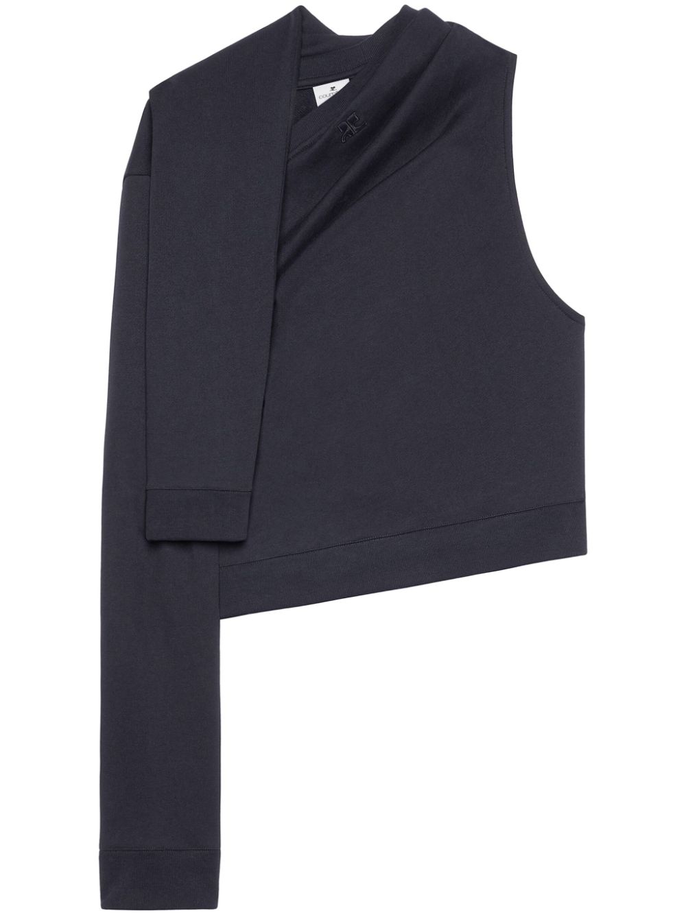Asymmetric off-shoulder sweatshirt - Black