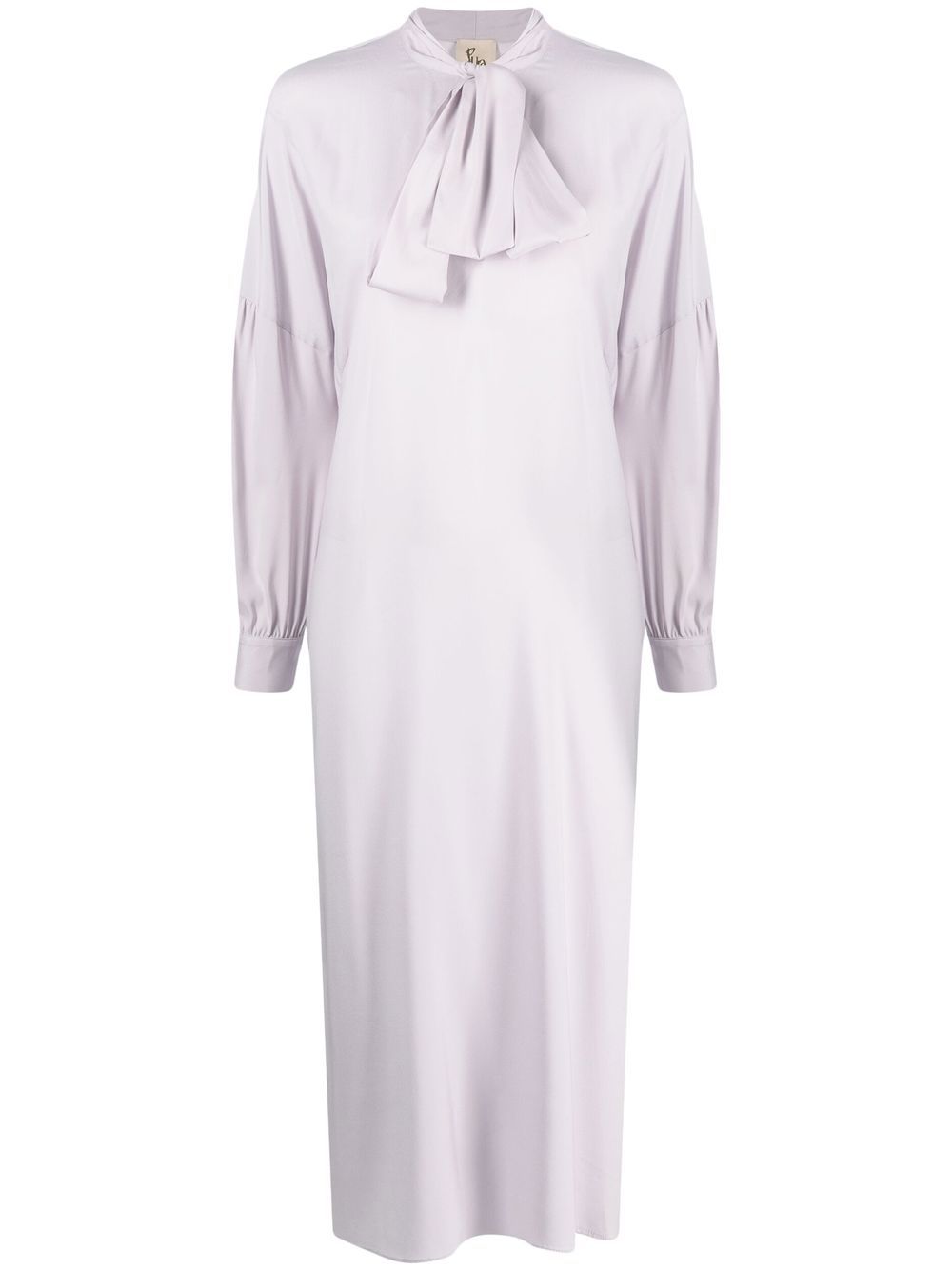 Scarf-detail midi dress - Purple