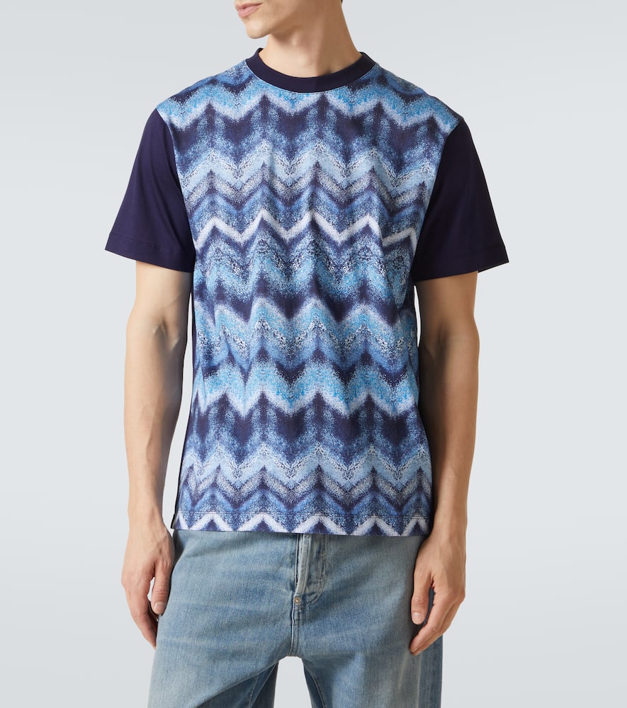 Zigzag printed cotton jersey T-shirt