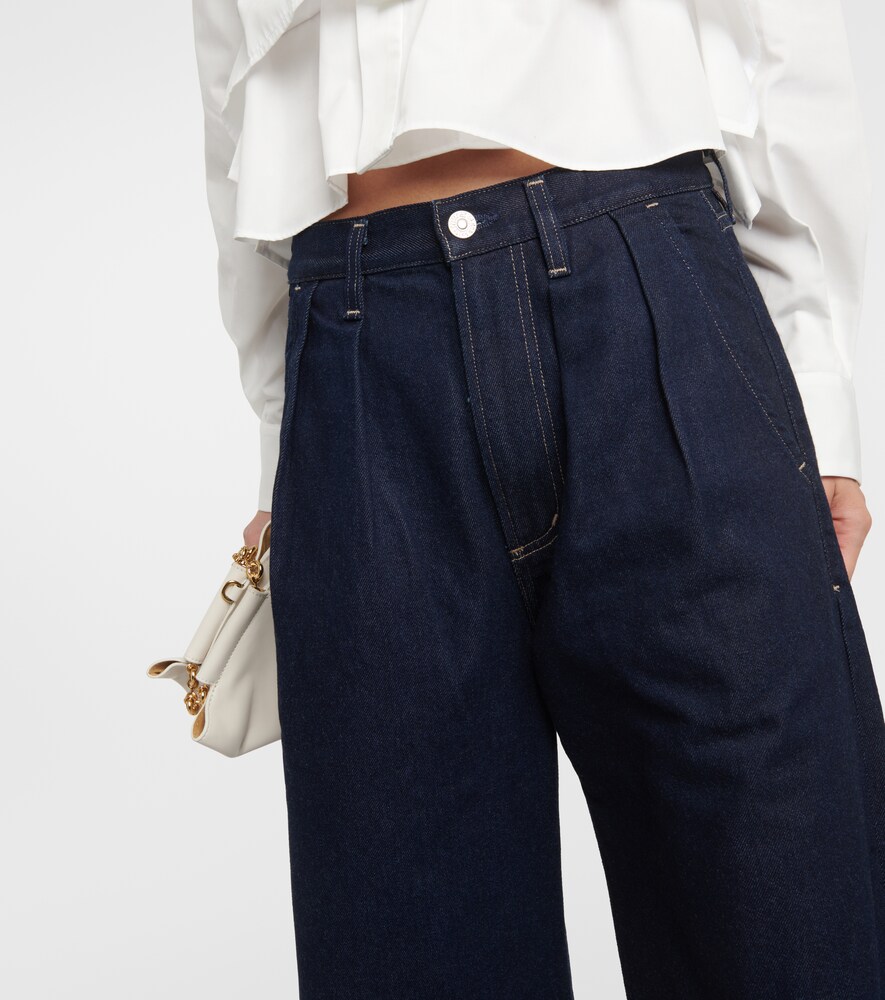 Maritzy pleated wide-leg jeans