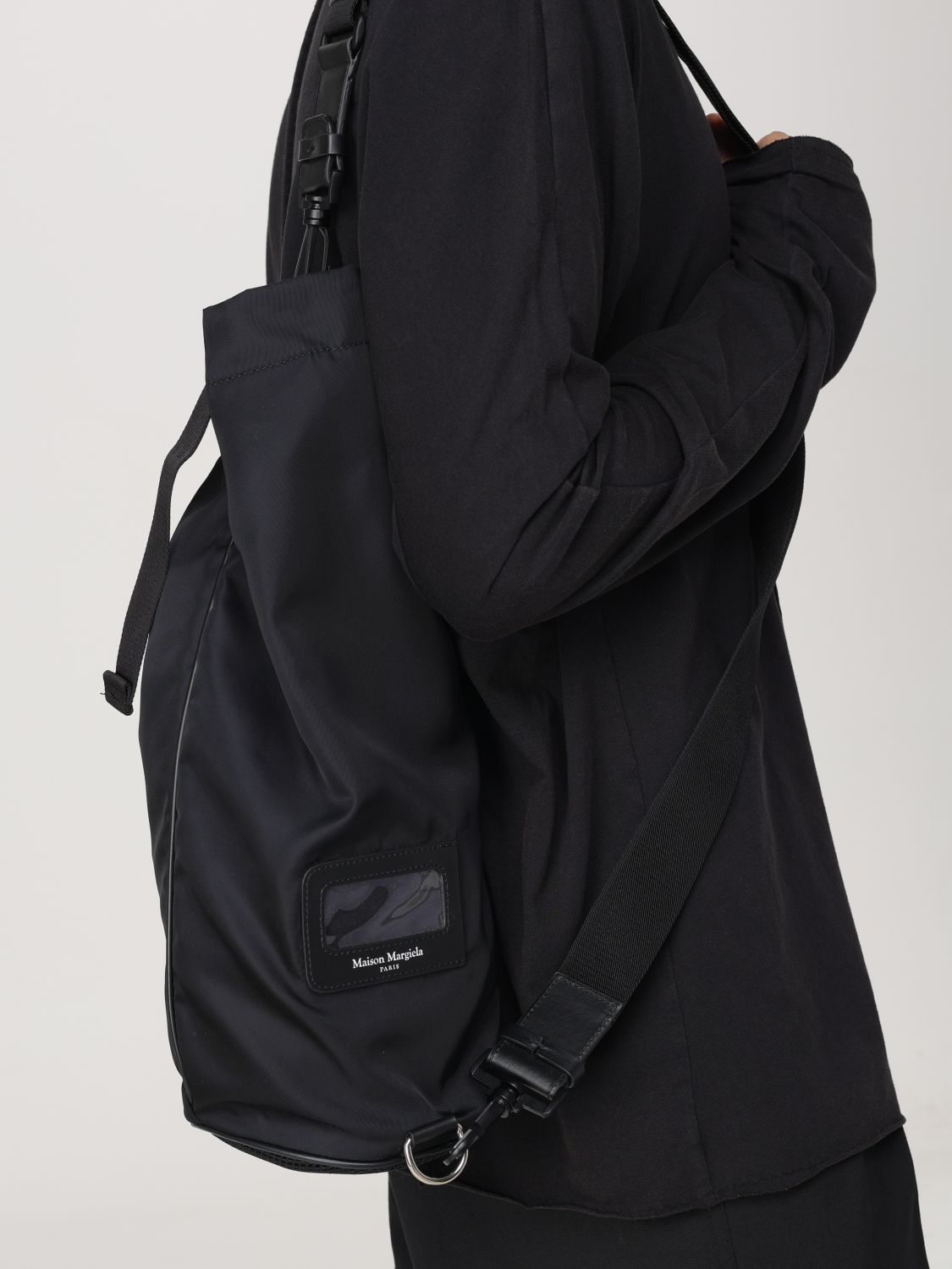Four-stitch shoulder bag - Black