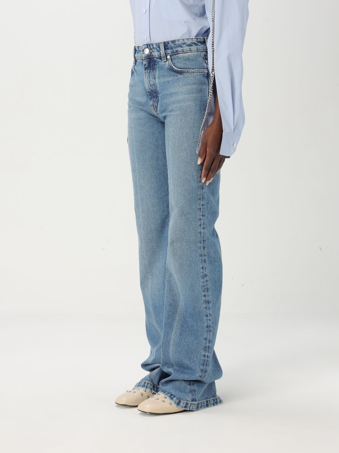 Cotton straight-leg jeans - Blue