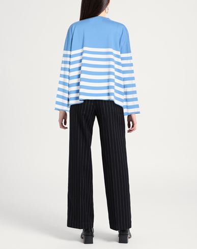 Woman Sweater Azure Size L Cotton, Cashmere