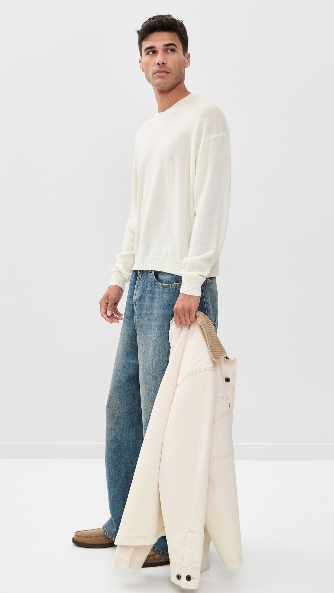 Lightweight Cashmere Blend Sweater Off White