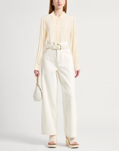 Woman Shirt Ivory Size 10 Acetate, Silk
