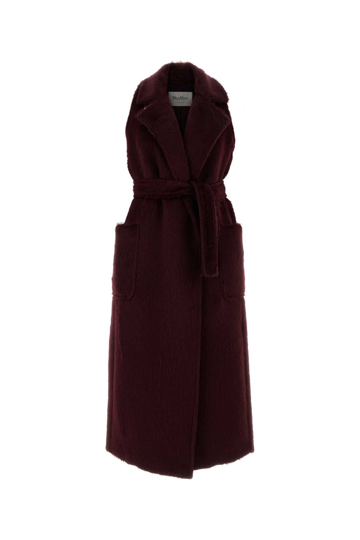 Alpaca & Wool Blend Coat — Burgundy