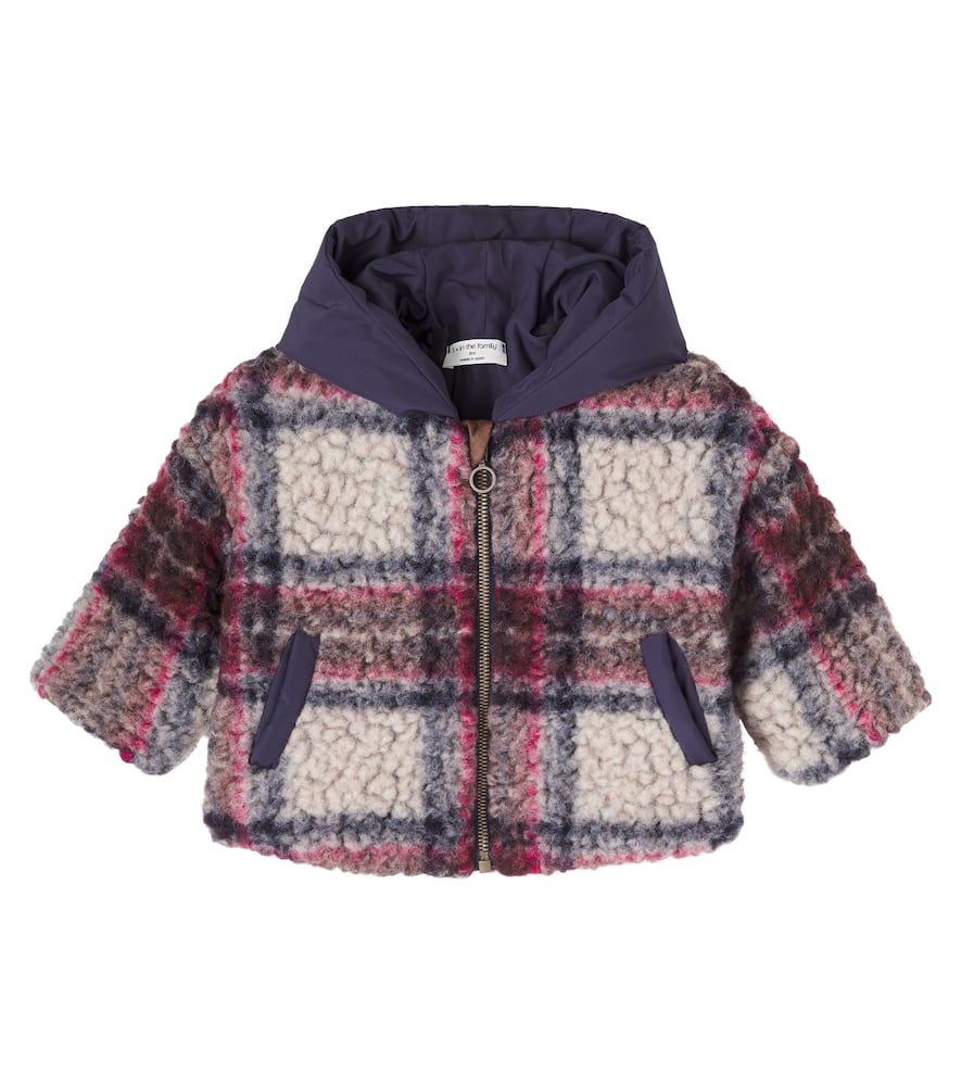 Baby Hans checked wool-blend teddy jacket