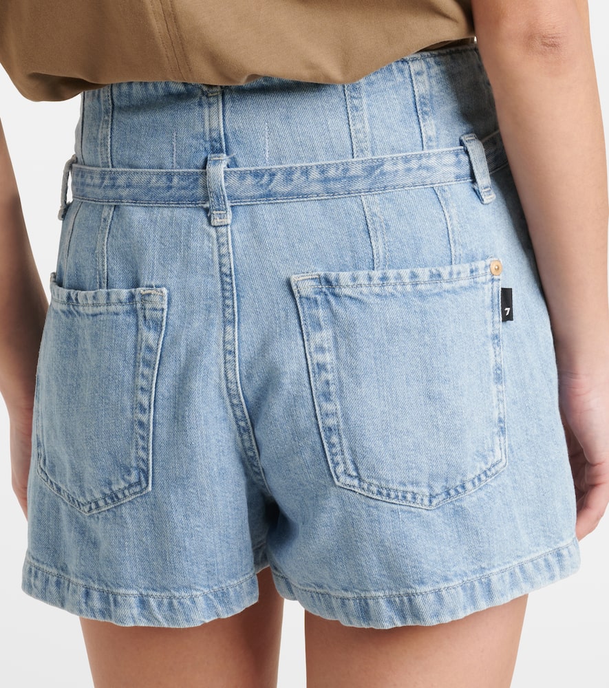 Kansas belted high-rise denim shorts