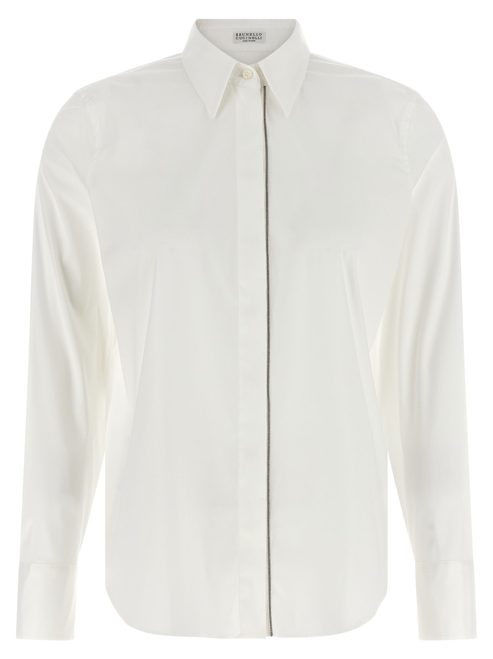 Stretch Cotton Poplin Blouse — White