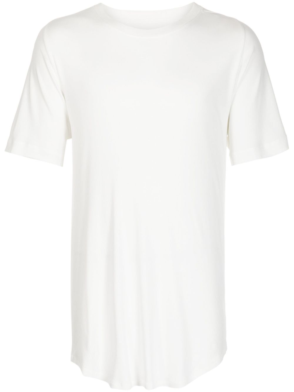Curved-hem cotton T-shirt - White