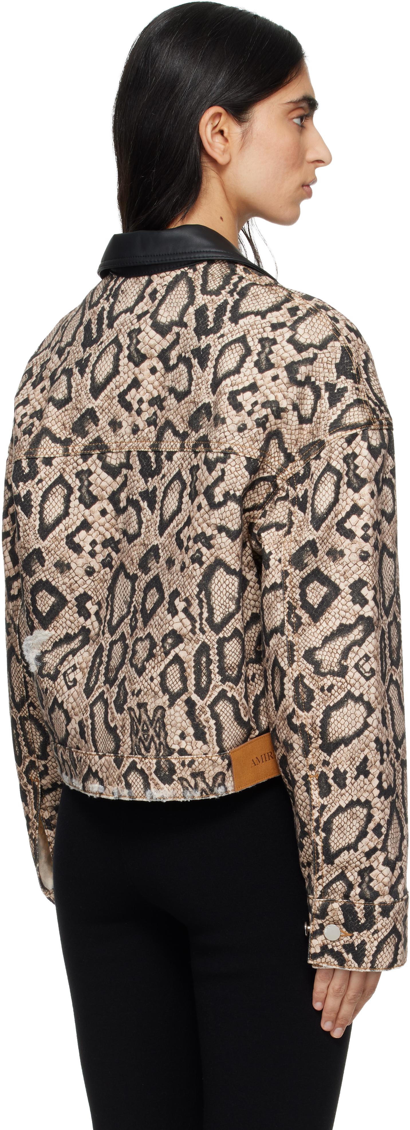 Brown & Black Snake Denim Jacket