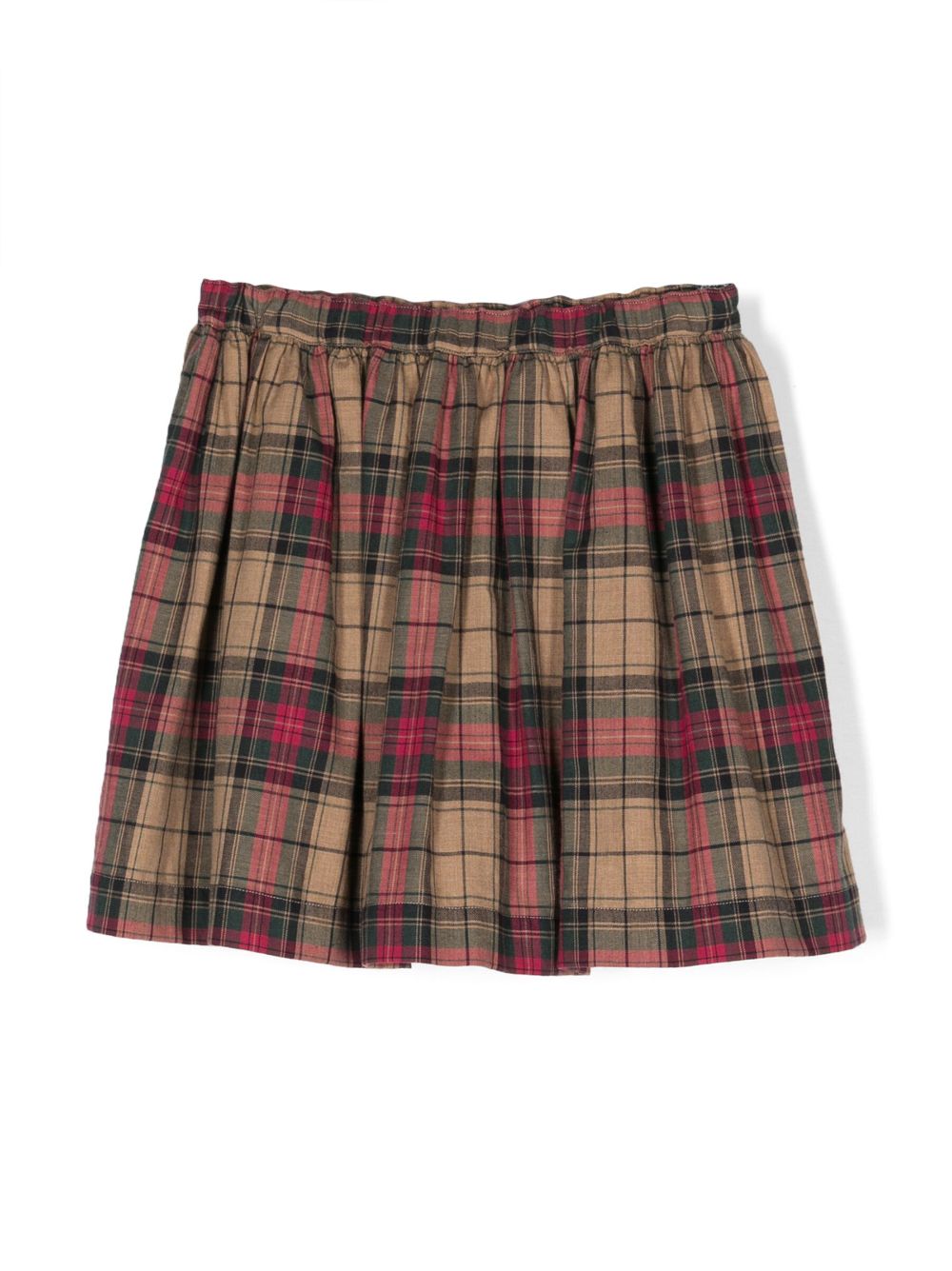 Tartan pleated skirt - Brown
