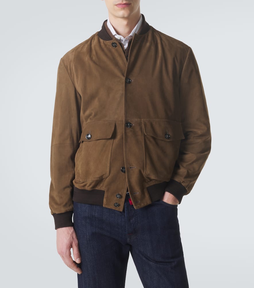 Suede bomber jacket