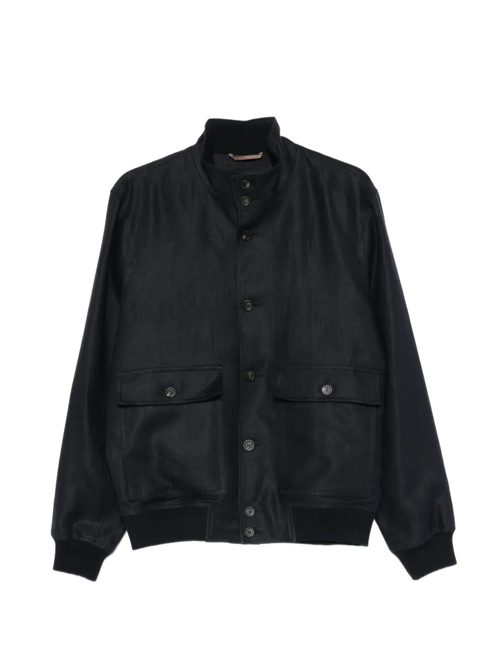 Linen Bomber Jacket — Black