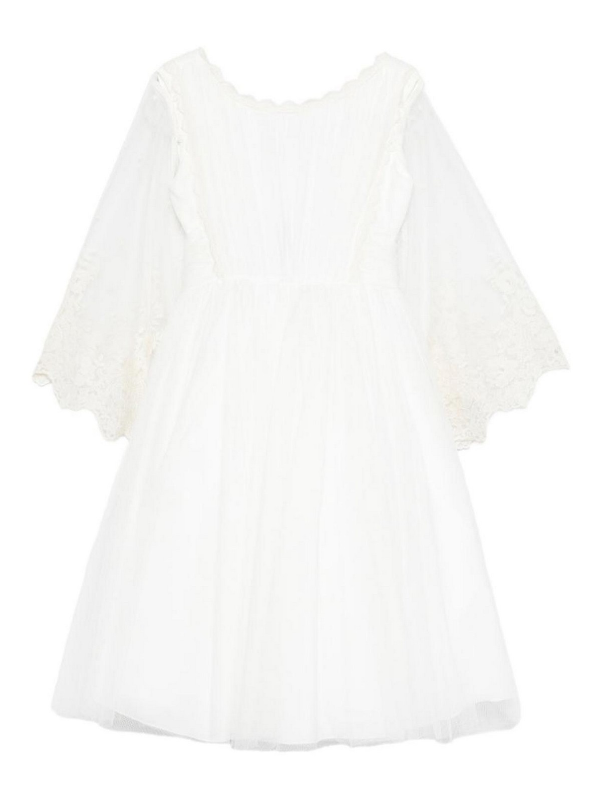 Dress with lace sleeves