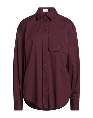 Woman Shirt Burgundy Size M Cotton, Polyamide, Elastane