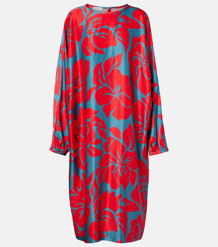 Floral satin midi dress