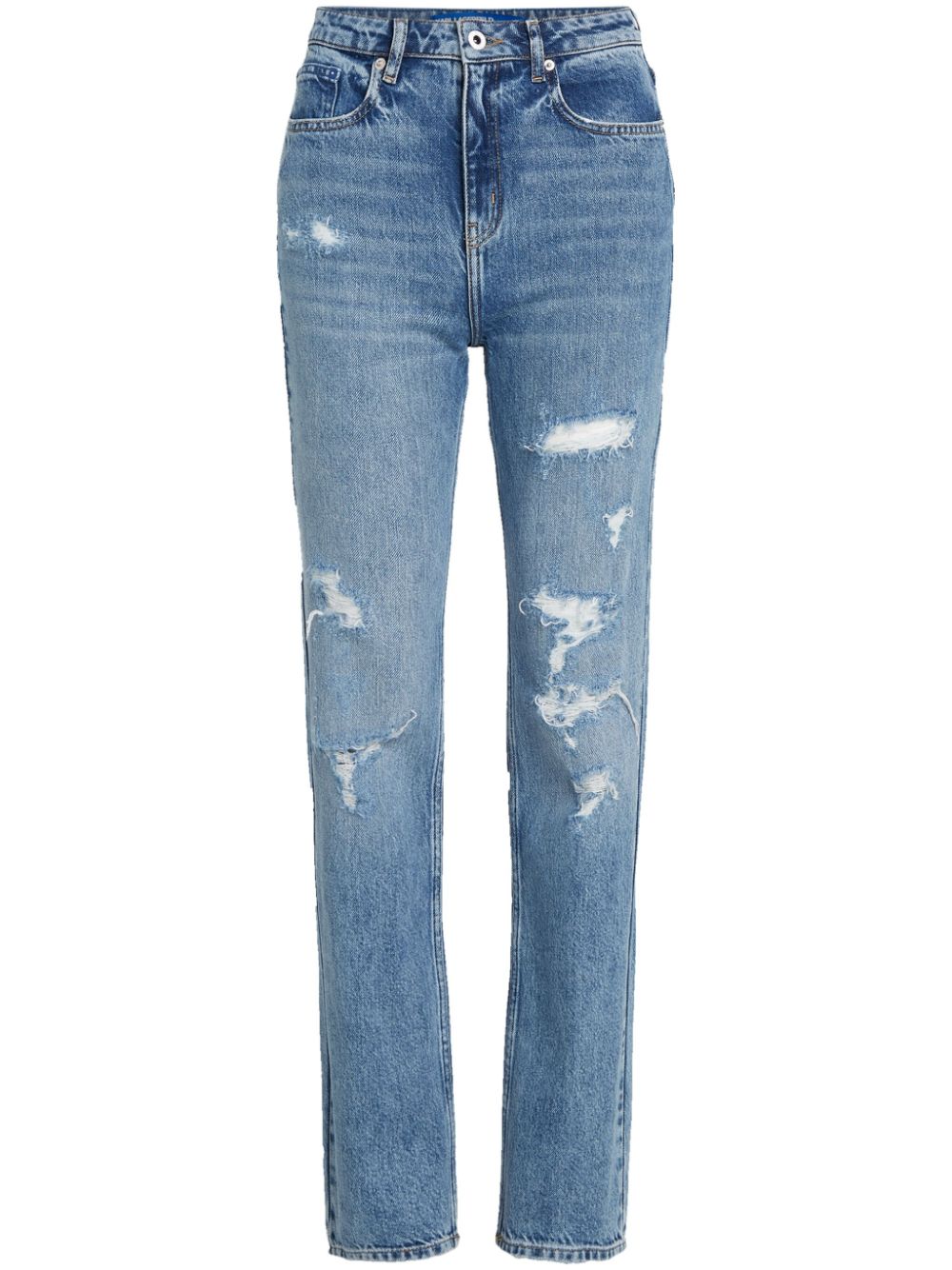 High-rise straight-leg jeans - Blue