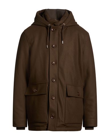 Man Coat Chocolate brown Size S Wool, Polyamide, Cashmere