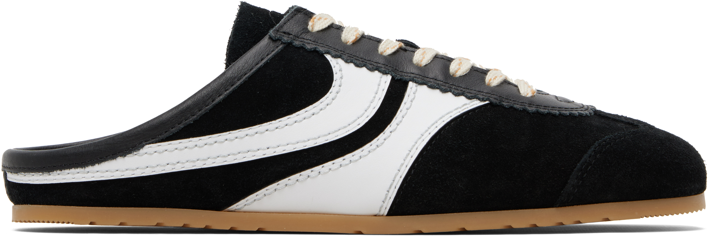 Black Suede Sneaker Mule Loafers
