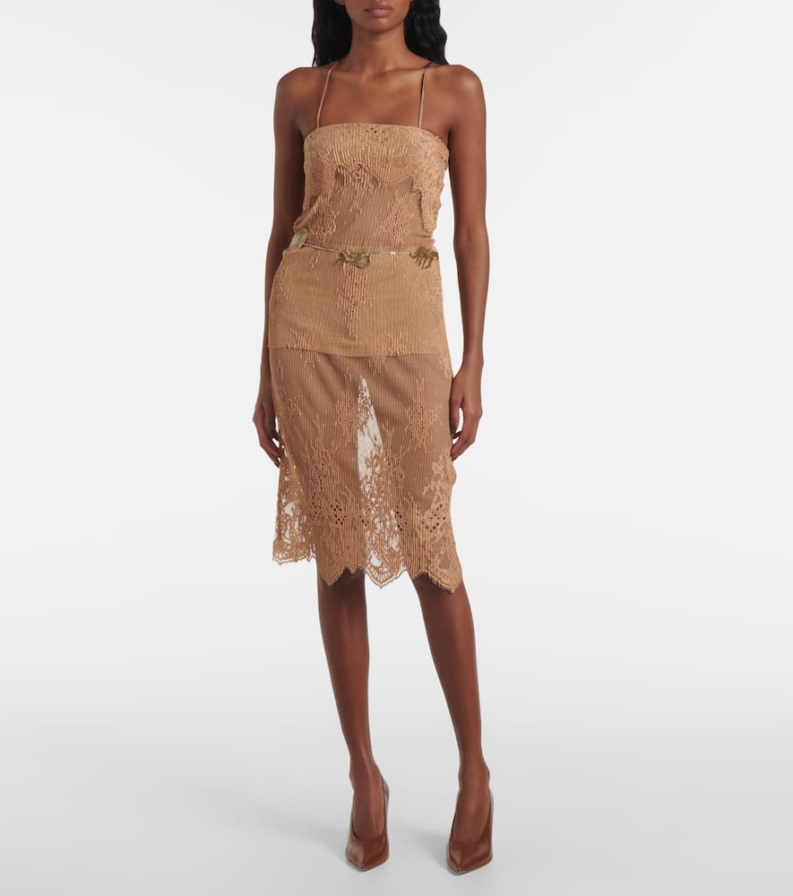 Layered jersey and lace top