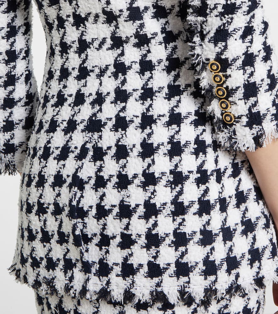 Houndstooth tweed blazer