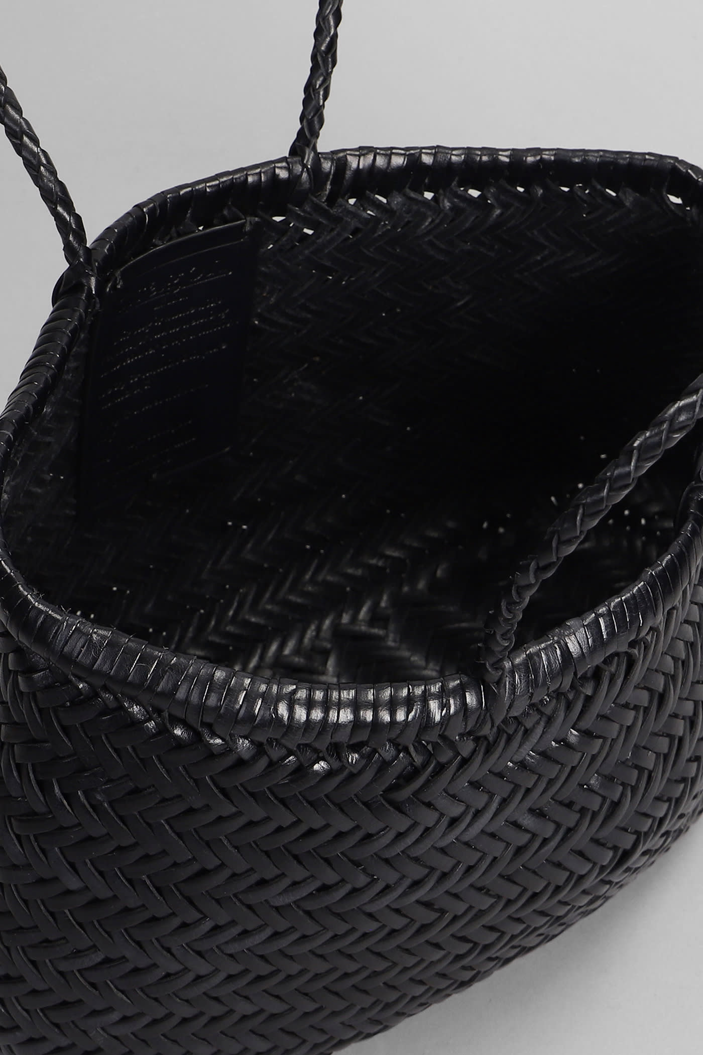 Triple Jump Mini Hand Bag In Black Leather