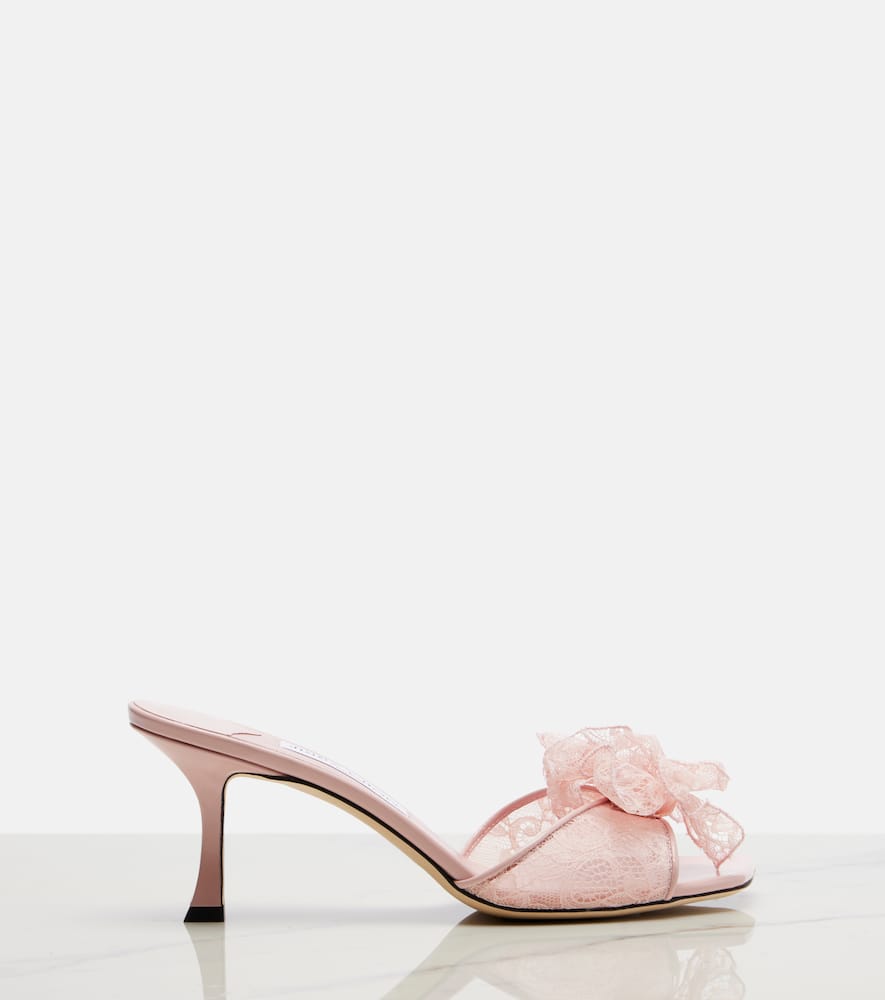 Skye Corsage floral-appliqué lace mules