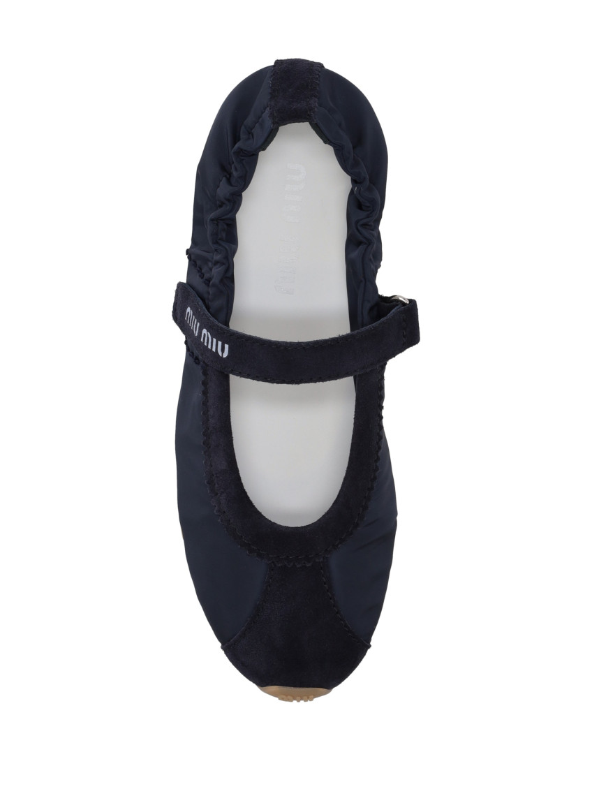 Navy Blue Logo Ballet Flats