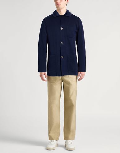 Man Cardigan Navy Size M Cotton