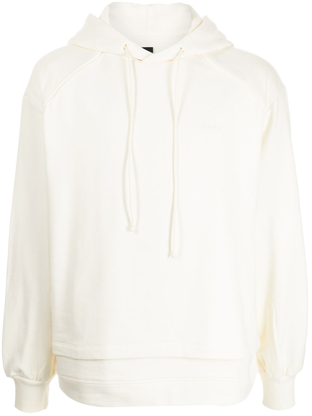 Layered cotton hoodie - White