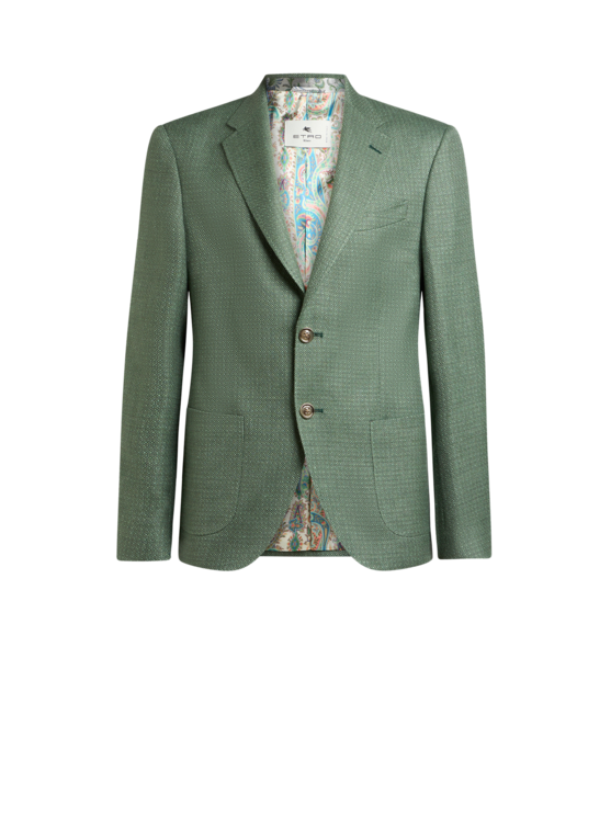 Single-breasted Wool Mouliné Jacket