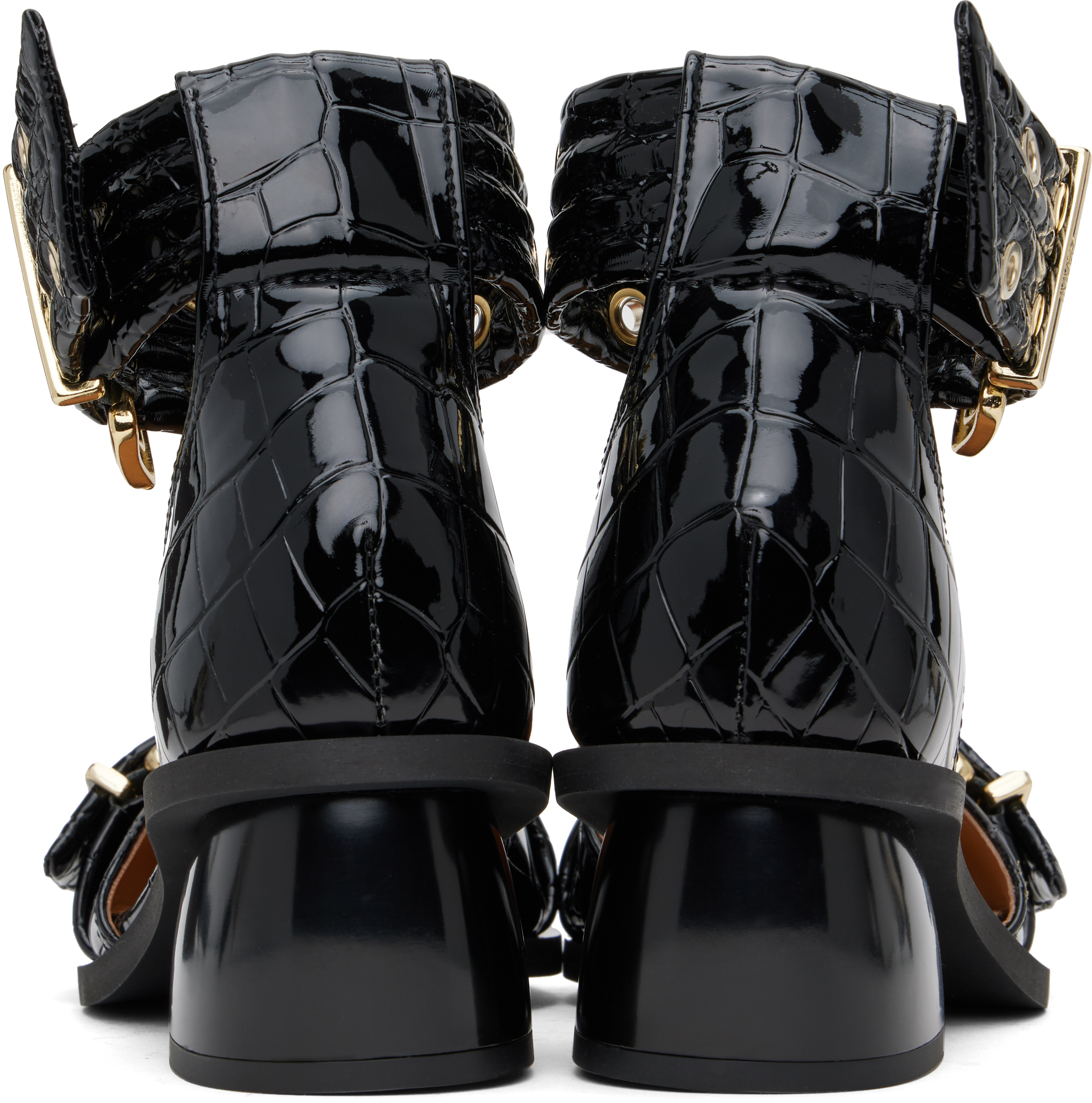 GANNI Black Feminine Buckle Open Cut Heels