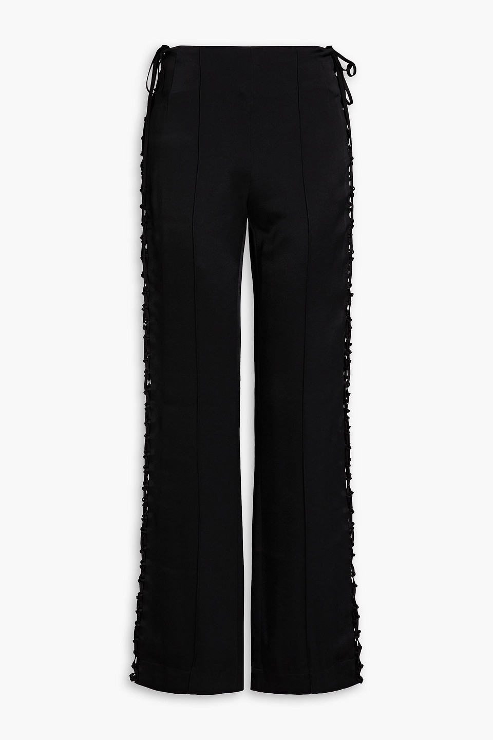 Satin-crepe straight-leg pants