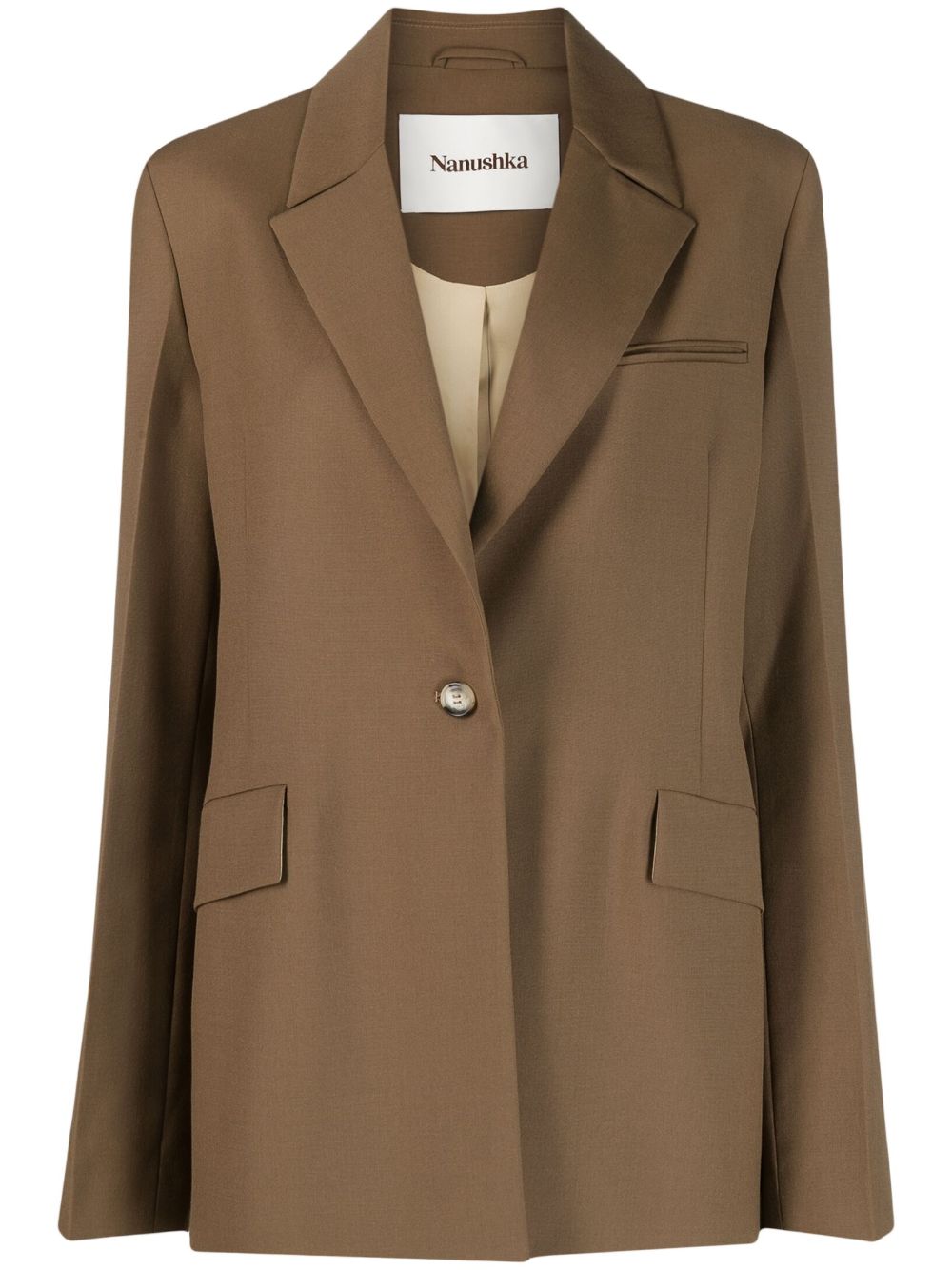 Single-breasted blazer - Neutrals