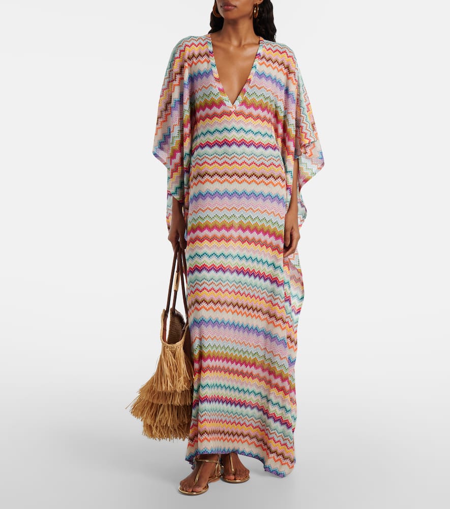 Zig Zag lamé beach cover-up