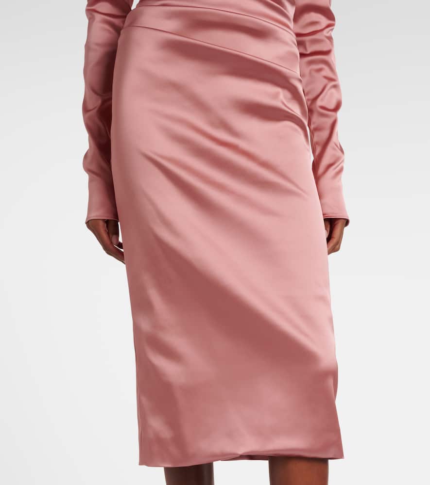 Draped satin midi dress
