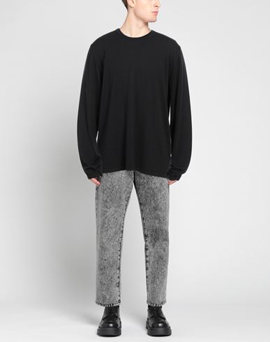 Man Sweater Black Size 6 Wool, Silk